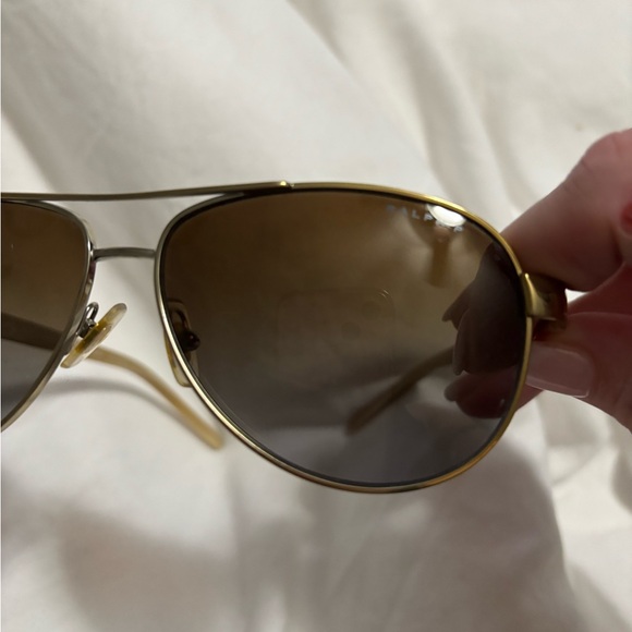 SOLD!! Ralph Lauren Tan Aviator Sunglasses - Picture 5 of 5
